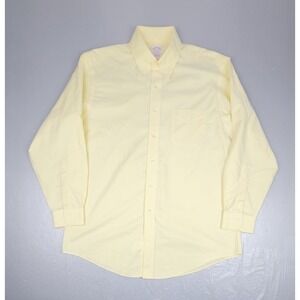 Brooks Brothers Madison Button Down Shirt Mens 16.5 - 34 Yellow Non Iron LS
